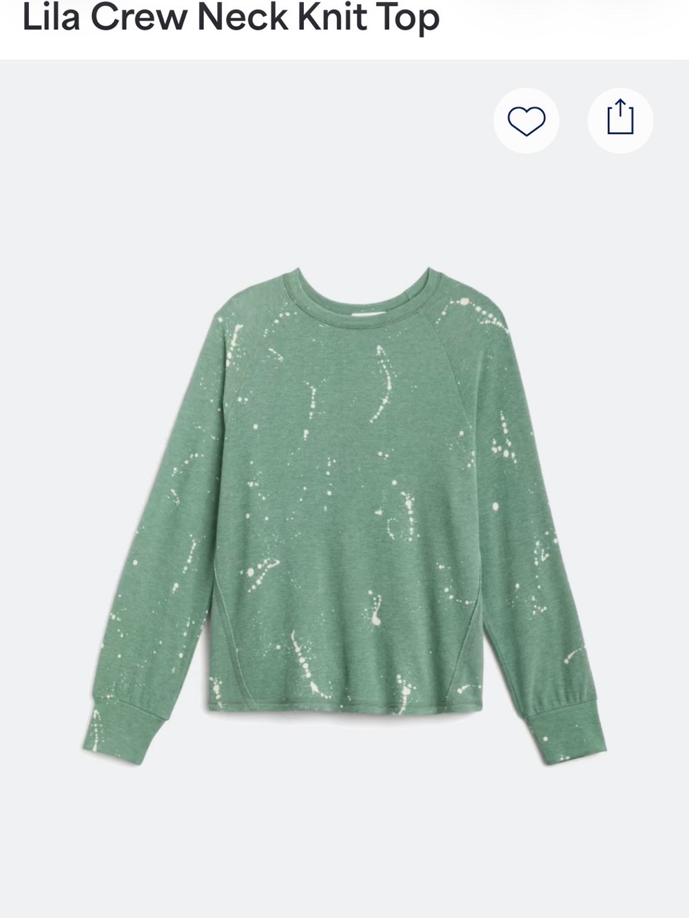 Stitch Fix Kaileigh Lila Crewneck Sweatshirt in Moss Green with Splatter